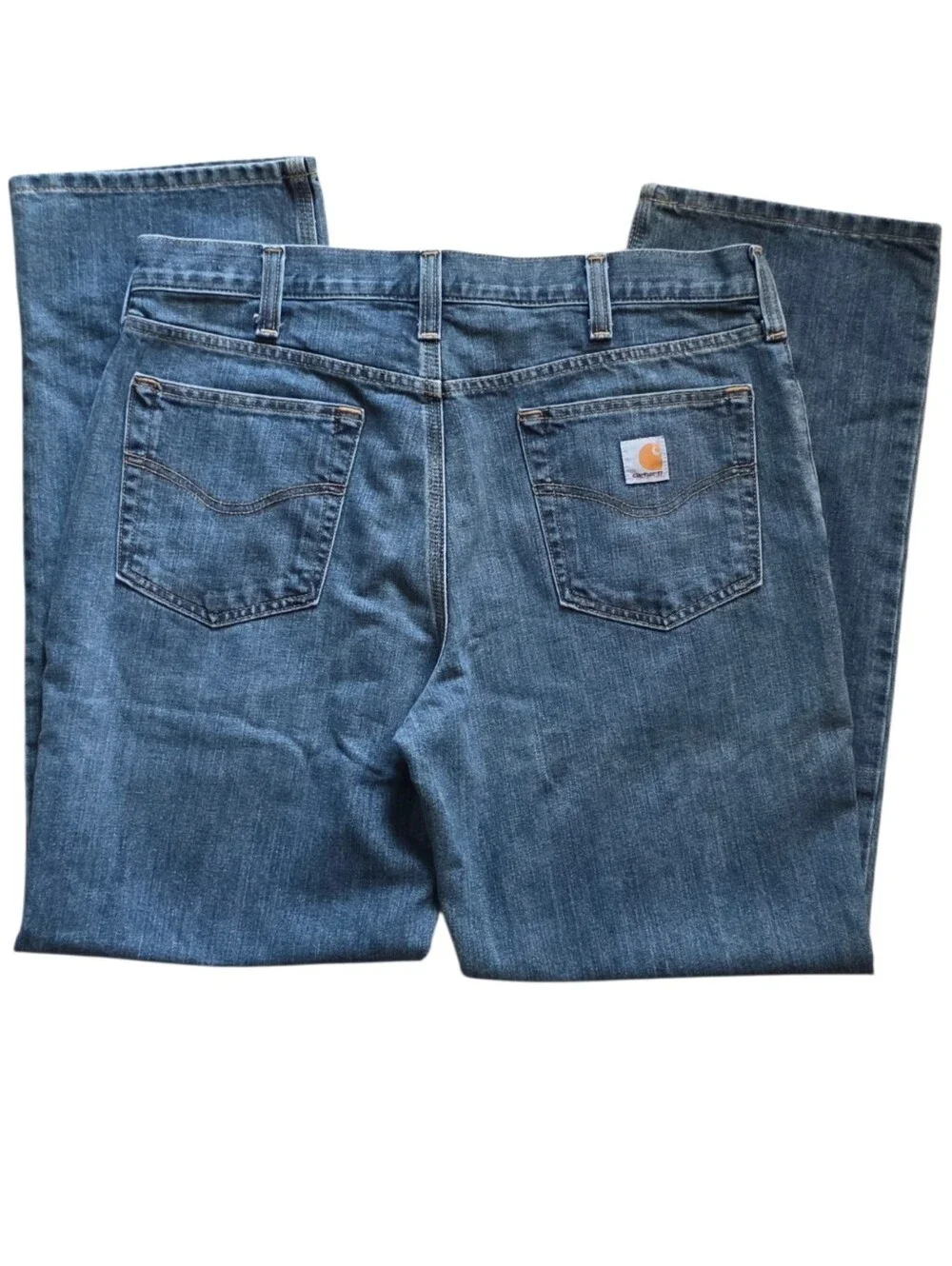 Carhartt 36 x 32 Relaxed Fit Straight Leg Medium Wash Blue Jeans Workwear